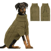 ASENKU knitted dog sweater front view shows snug fit and warm comfort
