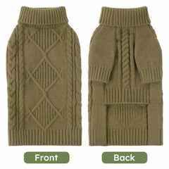 ASENKU knitted dog sweater side view highlights flexible warmth