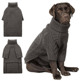 ASENKU XXL dog sweater turtleneck dark grey for warm, comfortable cold-weather wear.