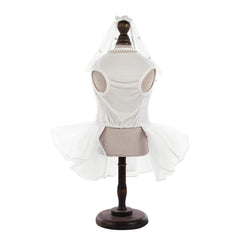 ASENKU dog dress back bows mesh shows playful style for special occasions