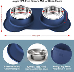 AsFrost double bowls with mat demonstrate organized water and food feeding.