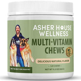 Asher House Wellness dog multivitamin chews puppy-bowl show daily nutrition and tasty appeal.