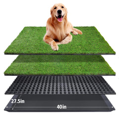 ASKIZ dog grass pad tray ready for indoor potty training use.