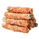 ASMPET dog cod skin treats packaging shows premium ingredients and resealable pouch for on-the-go snacking