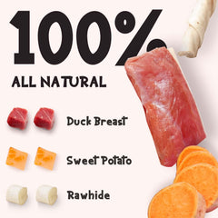 ASMPET duck-wrapped rawhide sweet-potato-stick 2 protein-rich chew
