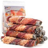 ASMPET palitos de piel de bacalao con pollo y pato, snack sabroso para perros.