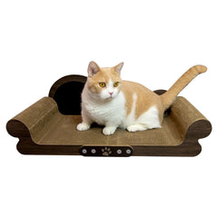 Asou cat scratcher couch front view shows sturdy lounging surface for cats.