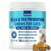 Asumtal flea and tick chews chicken packet demonstrates easy daily protection for cats.
