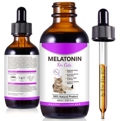 Asusxcli melatonin for cats bottle pour shows easy dosing for calmer evenings.