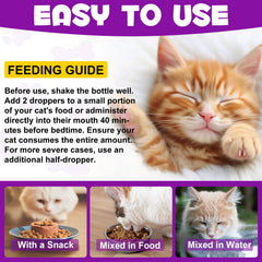 Asusxcli melatonin cats tincture dropper illustrates simple mixing with food.
