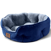 Asvin 25inch blue sherpa fleece bed for cozy naps