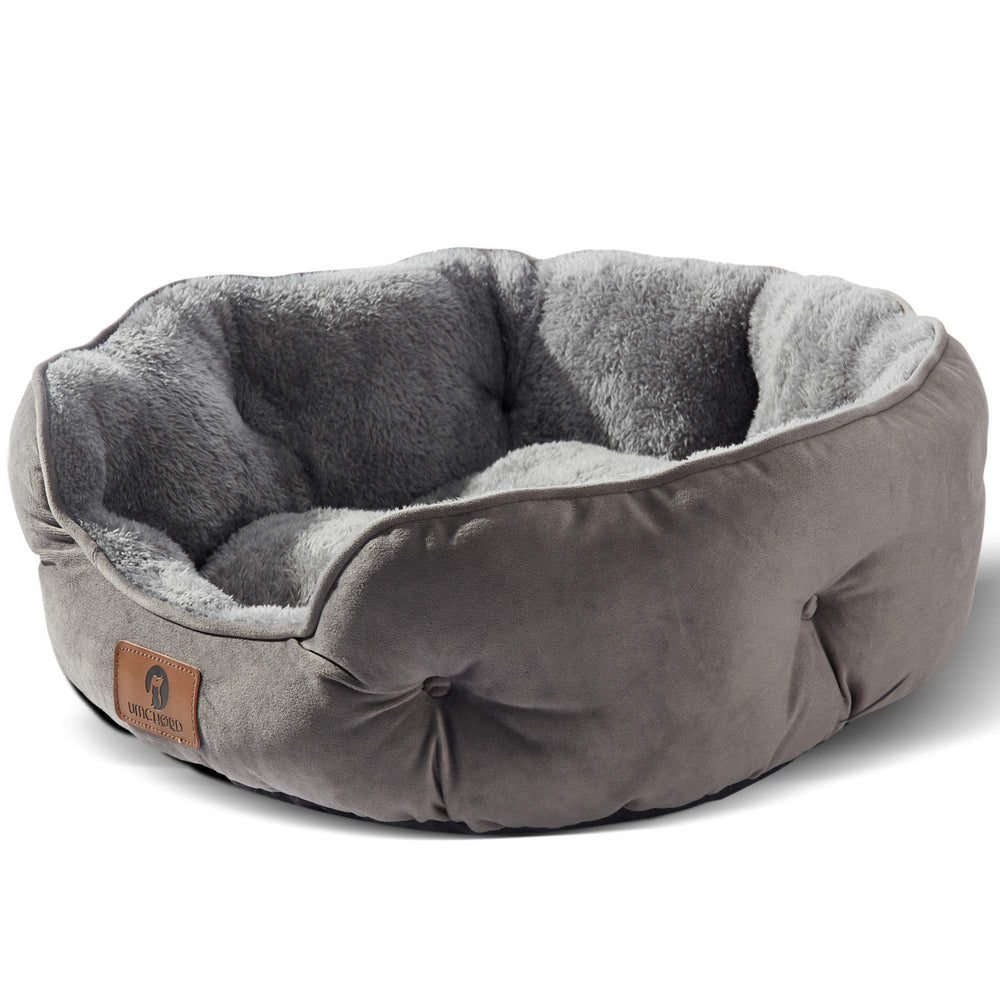 Asvin medium dog bed with soft sherpa fleece for cozy naps