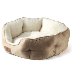 Asvin medium dog bed with soft Sherpa fleece for cozy naps