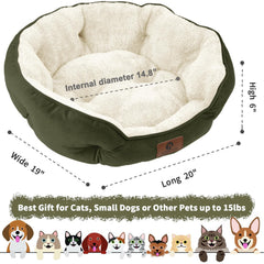 Asvin small dog bed anti-slip bottom keeps bed in place