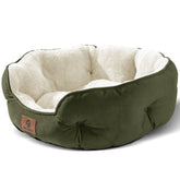 Asvin small dog bed sherpa fleece close-up showing luxurious softness