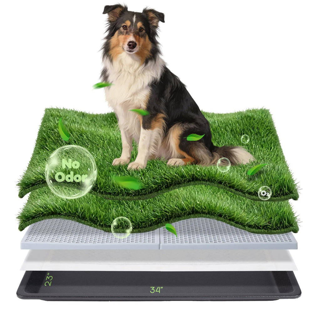 atboma dog grass pad tray large indoor potty tray for mess containment