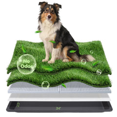 atboma dog grass pad tray large indoor potty tray for mess containment