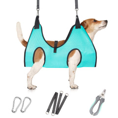 ATESON dog grooming hammock in setup for safe at-home grooming sessions.
