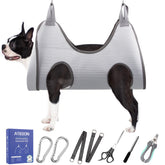 ATESON pet grooming hammock harness front view showing secure mesh fabric for safe nail trimming.