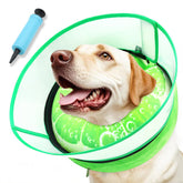 AThooDel 2-in-1 inflatable dog cone close-up demonstrates gentle wound protection.