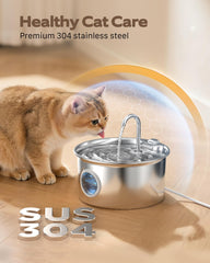 ATMZIQXR cat fountain quiet-operation image demonstrates near-silent use for peaceful rooms.