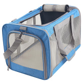 Atvobiy portable cat carrier in soft blue, top view showing spacious interior