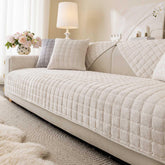 Aucrovee Velvet couch cover shows soft touch for pets, hair resistance and cozy comfort.