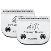 Audoc 2Pack 40 blades close-up showing ceramic-stainless construction for cooler grooming