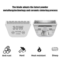 Audoc 30W wide blade side view highlights clipper compatibility for multiple brands.