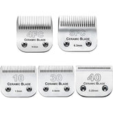 Audoc dog grooming blades packaging shows a five-piece set for home grooming.
