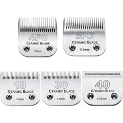 Audoc dog grooming blades packaging shows a five-piece set for home grooming.