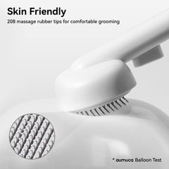 Aumuca cat brush one-click cleaning button facilitates effortless hair removal.