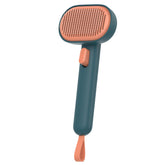 Aumuca self-cleaning brush showing skin-friendly massage for pets.