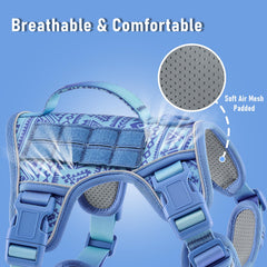 AUNZO No Pull Harness breathable mesh on shoulders during activity.