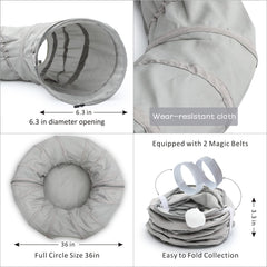 AUOON cat tunnel demonstrates circular shape versatility for varied feline fun.