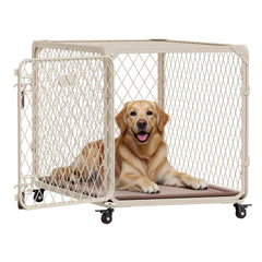 Aurapaws 36-inch diamond mesh crate front view for secure indoor containment
