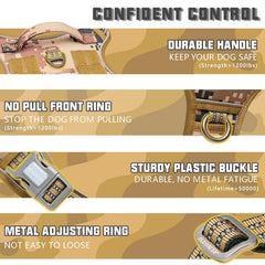 Auroth harness back clip image illustrates easy daily walks and comfort.