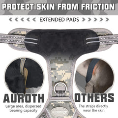 AUROTH ID badge 'BEST FRIEND' visible on harness for easy identification.