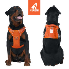 AUROTH tactical dog harness back clip demonstrates no-pull control and secure leash attachment.