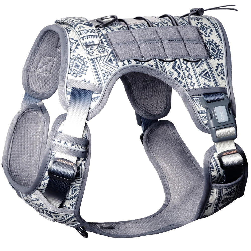 AUROTH Tactical Dog Harness for large dogs with no-pull design for calmer walks.