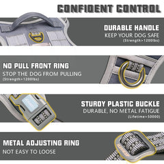 AUROTH Tactical Dog Harness molle system enables gear pouches and patches