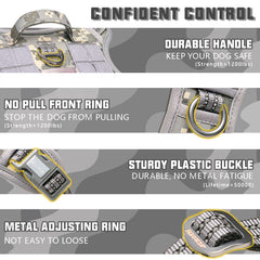 AUROTH Tactical Dog Harness with Molle system carries gear on hikes.