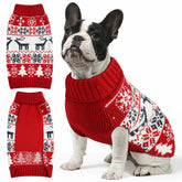 AURUZA Christmas dog sweater close-up knit showing cozy texture for cold days.