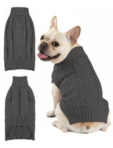 AURUZA dog-sweater close-up shows thick fluffy knit for cozy warmth.