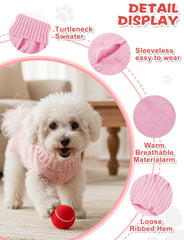 AURUZA dog sweater turtleneck design; easy on off for cold season wear.