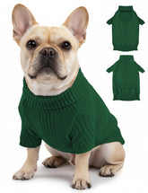 AURUZA dog sweater turtleneck knit closeup emphasizes warmth for cold days.