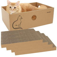 AUSCAT box and scratcher offers indoor play and gentle scratching surface