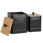 Autumn Beginnings dog treat container with embossed design adds stylish pantry storage for fresh-treat access.