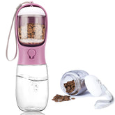 AVELORA portable dog water bottle with food container keeps drinks and snacks handy on hikes