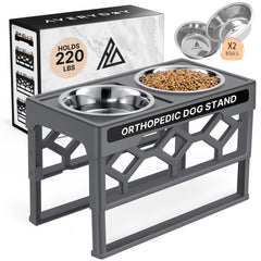 AVERYDAY elevated dog bowl stand at four heights supports ergonomic feeding for large breeds.